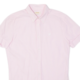 DIESEL Mens Flannel Shirt Pink Striped L
