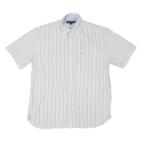 TOMMY HILFIGER Mens Flannel Shirt White Striped S