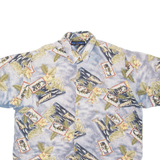 PAZZO Mens Hawaiian Shirt Blue Floral XL