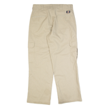 DICKIES Cargo Workwear Mens Trousers Beige Relaxed Straight W32 L30
