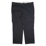 DICKIES Cargo Workwear Mens Trousers Black Regular Straight W42 L30