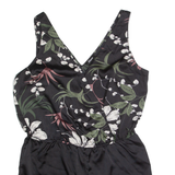 ETAM Womens Playsuit Black Floral Wide-Leg L
