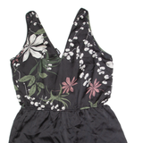 ETAM Womens Playsuit Black Floral Wide-Leg L