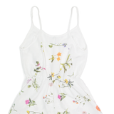 OH MY LOVE Womens Playsuit White Floral Wide-Leg XS