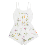 OH MY LOVE Womens Playsuit White Floral Wide-Leg XS