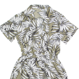 Womens Playsuit Green Floral Wide-Leg XS