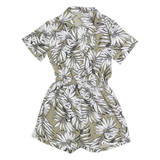 Womens Playsuit Green Floral Wide-Leg XS