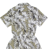 Womens Playsuit Green Floral Wide-Leg XS