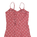 Womens Playsuit Red Polka Dot Wide-Leg M