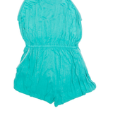 STELLA MCCARTNEY Womens Playsuit Blue Wide-Leg Linen M