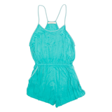 STELLA MCCARTNEY Womens Playsuit Blue Wide-Leg Linen M