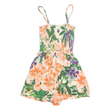H&M Belted Womens Playsuit Pink Floral Wide-Leg S