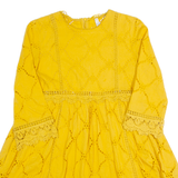 ZARA TRAFALUC Dress Overlay Womens Playsuit Yellow Wide-Leg XS
