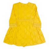 ZARA TRAFALUC Dress Overlay Womens Playsuit Yellow Wide-Leg XS