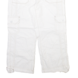 TOMMY HILFIGER Three Quarters Womens Trousers White Regular Straight W30 L22