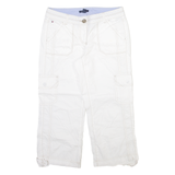 TOMMY HILFIGER Three Quarters Womens Trousers White Regular Straight W30 L22