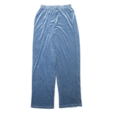 SOLUTIONS Womens Velvet Trousers Blue Relaxed Straight W24 L29