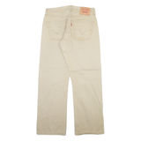 LEVI'S 401 Mens Trousers Beige Regular Straight W32 L30