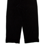 TALBOTS Womens Velvet Trousers Black Relaxed Straight W30 L26