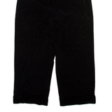 TALBOTS Womens Velvet Trousers Black Relaxed Straight W30 L26