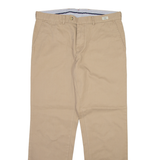 TOMMY HILFIGER Mens Velvet Trousers Beige Regular Straight W36 L32