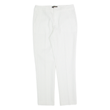 ATTENTIF Striped Womens Trousers White Slim Tapered W28 L28