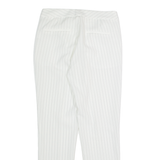 ATTENTIF Striped Womens Trousers White Slim Tapered W28 L28