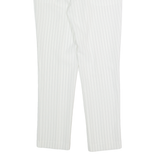 ATTENTIF Striped Womens Trousers White Slim Tapered W28 L28