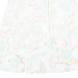 Womens Pleated Skirt Cream Midi 90s Floral M