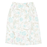 Womens Pleated Skirt Cream Midi 90s Floral M