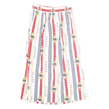 WITTS END Womens Pleated Skirt White Midi Striped M