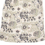 SAG HARBOR Womens Pleated Skirt Beige Midi 90s Floral M