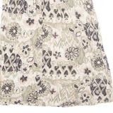 SAG HARBOR Womens Pleated Skirt Beige Midi 90s Floral M