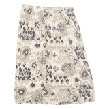 SAG HARBOR Womens Pleated Skirt Beige Midi 90s Floral M