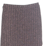 OVS Frill Womens Straight Skirt Black Knee Length Striped S