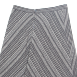 Womens Flare Skirt Grey Knee Length 90s Chevron M