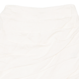 H&M Ruched Beaded Womens Mini Skirt Cream Short Linen XS