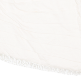 H&M Ruched Beaded Womens Mini Skirt Cream Short Linen XS
