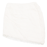 H&M Ruched Beaded Womens Mini Skirt Cream Short Linen XS