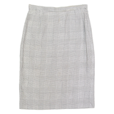 MAURICE DAQUIN Womens Pencil Skirt Black Knee Length Wool 90s Check M