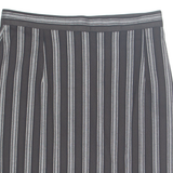 SAMIRA Womens Pencil Skirt Black Knee Length 90s Striped M