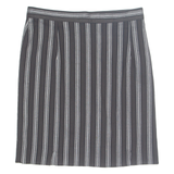 SAMIRA Womens Pencil Skirt Black Knee Length 90s Striped M