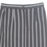 SAMIRA Womens Pencil Skirt Black Knee Length 90s Striped M