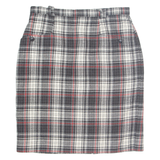 Womens Straight Skirt Grey Knee Length Wool 90s Check M