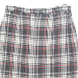 Womens Straight Skirt Grey Knee Length Wool 90s Check M