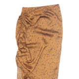 PRETTY LITTLE THING Ruched Womens Straight Skirt Brown Midi UK 8