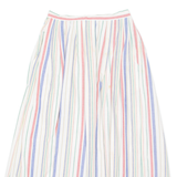 EDDIE BAUER Womens A-Line Skirt White Long 90s Striped S