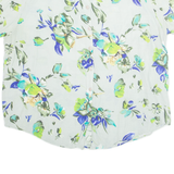 STR JULIAN Hawaiian Womens Printed Shirt Grey Collared 90s Floral XL