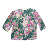 ASHLEY & ME Womens Printed Shirt Green Long Sleeve 90s Floral L