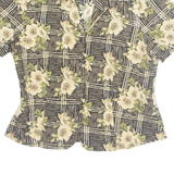 NOTATIONS PETITE Womens Printed Shirt Black 90s Crazy Pattern S